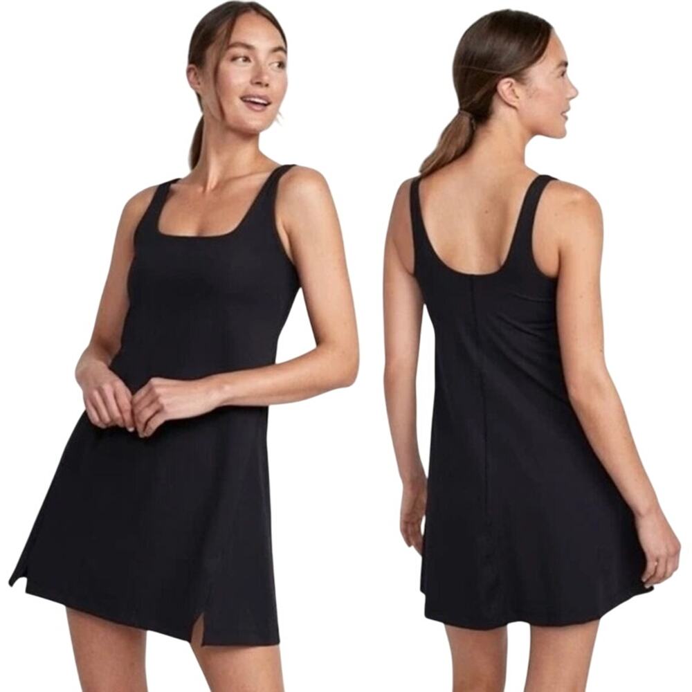Old Navy Active Powersoft Built-in Bra Mini Dress Black Women's Size Medium